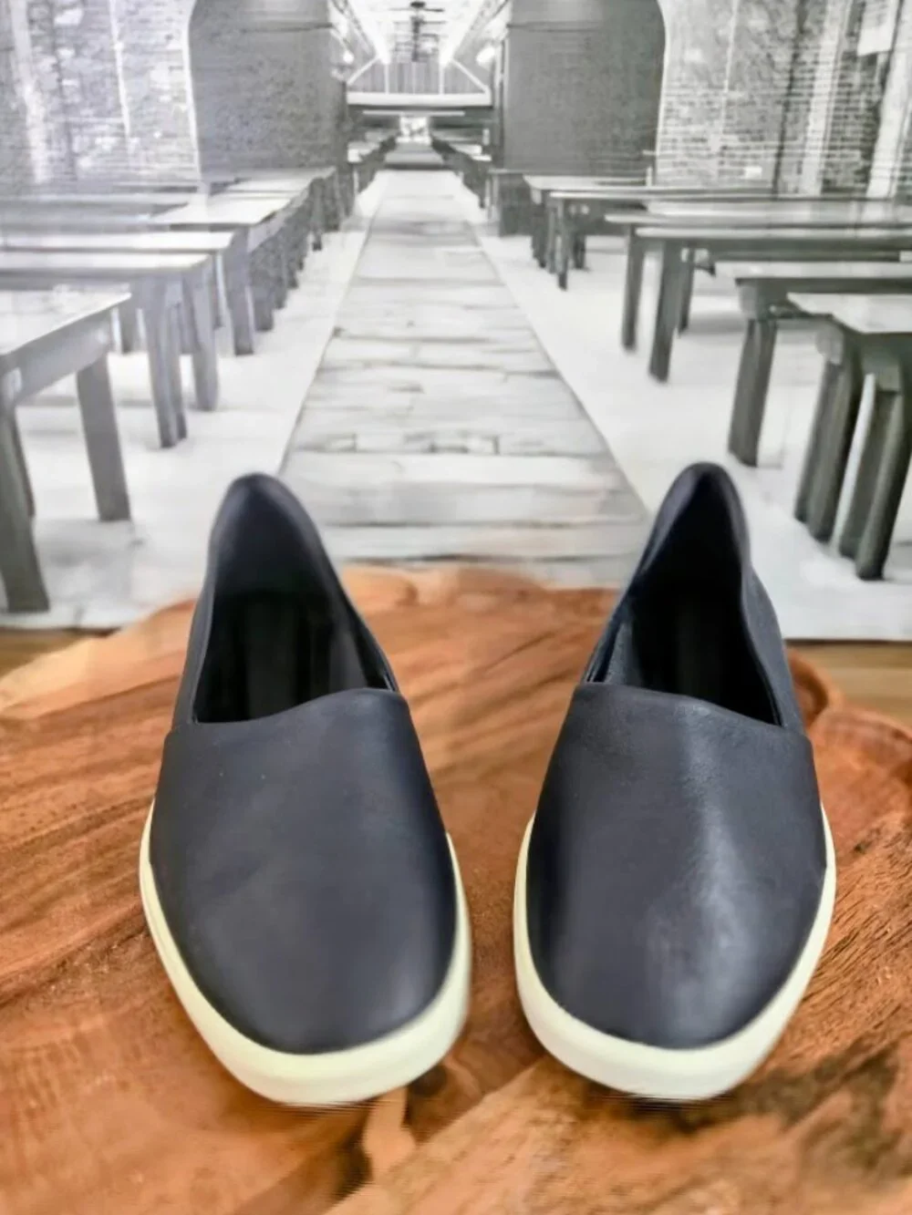 NEW ECCO Simpil Navy Blue Leather Slip-On Sneaker Loafers Sz 39 US 8-8.5